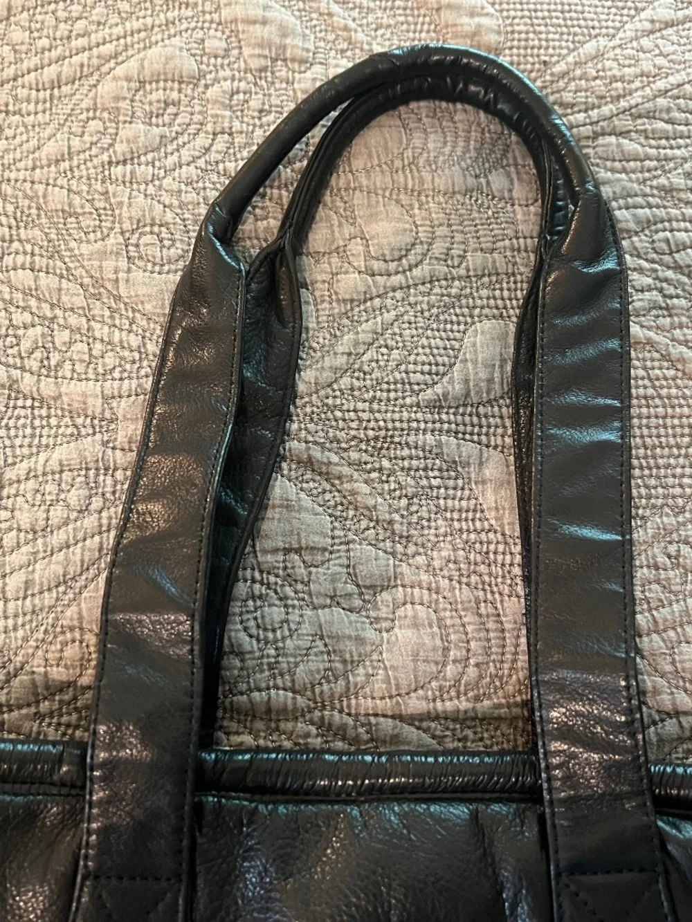Canyon Outdoor Genuine Leather BSNF Black Large Tote Weatherproof Lining